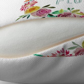 Alternative Ansicht von Florale Typografie in Wasserfarben - Grow with the Flow Bodenkissen