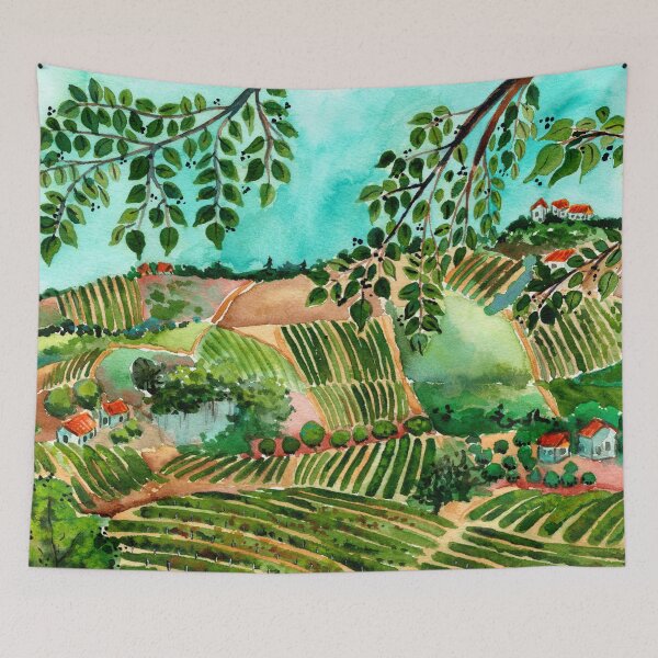 Item preview, Italian Vineyards Landscape designed and sold by SandraArtStudio.