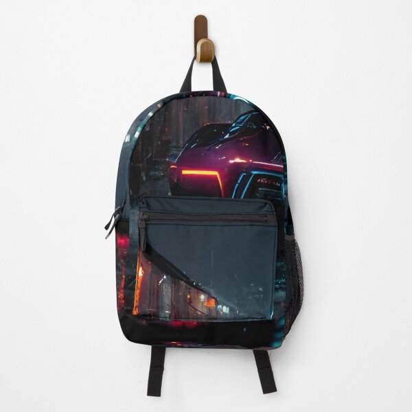 Item preview, Cyberpunk Car in rainy alley designed and sold by CyberStreetArt.