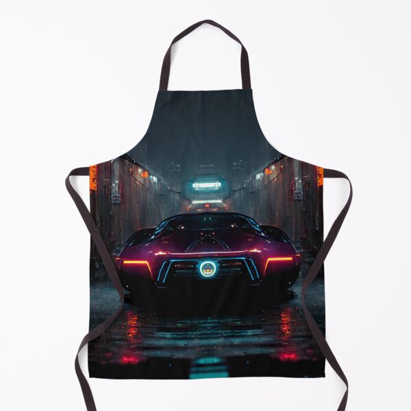 Item preview, Cyberpunk Car in rainy alley designed and sold by CyberStreetArt.