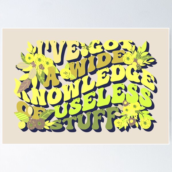 Item preview, Yellow Retro Style I've Got A Wide Knowledge Of Useless Stuff, Fun Slogan For A Person Who Knows A Lot About Useless Stuff designed and sold by TrulyEpoque.