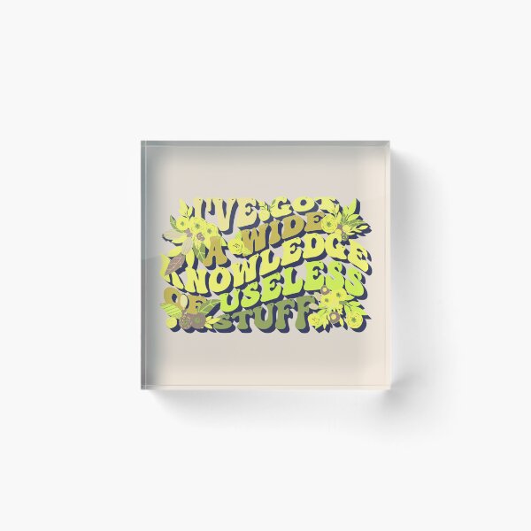 Item preview, Yellow Retro Style I've Got A Wide Knowledge Of Useless Stuff, Fun Slogan For A Person Who Knows A Lot About Useless Stuff designed and sold by TrulyEpoque.