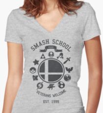 Smash School - Smash Veteran Women's Fitted V-Neck T-Shirt
