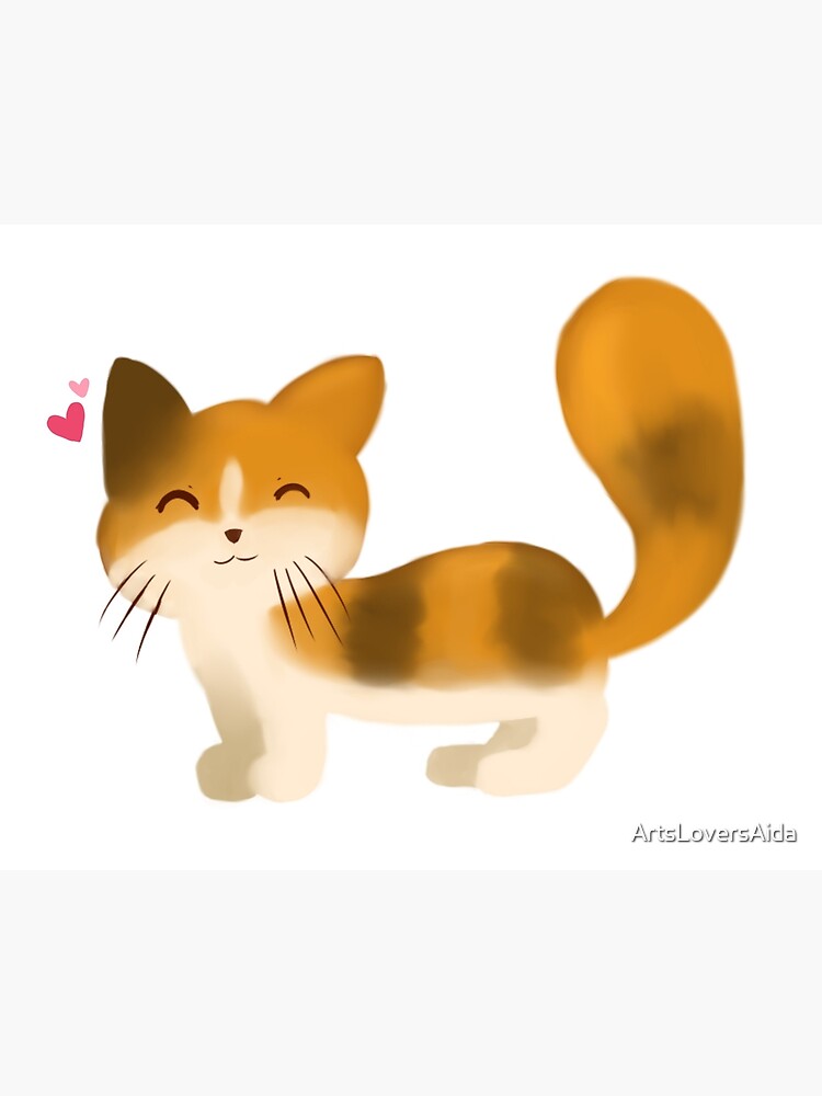 Carte De Vœux Chat Orange Blanc Et Brun Par Artsloversaida Redbubble