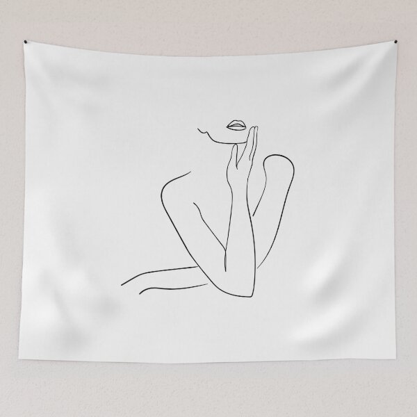 Item preview, Black Line Art , Woman Line Draw Illustration  designed and sold by Ireneart369.