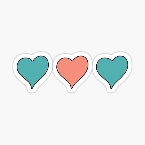 Cute little green and orange hearts Sticker