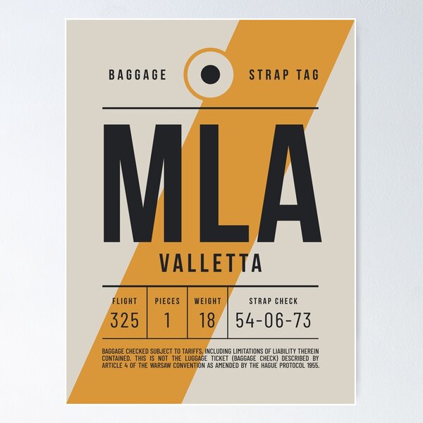 Item preview, Luggage Tag E - MLA Valletta Malta designed and sold by VoodooCircus.