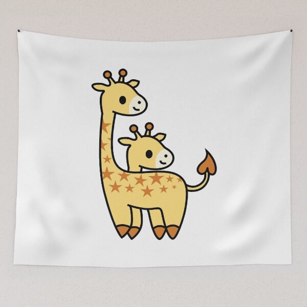 Item preview, My two giraffes with stars drawing designed and sold by Blondiabshop.