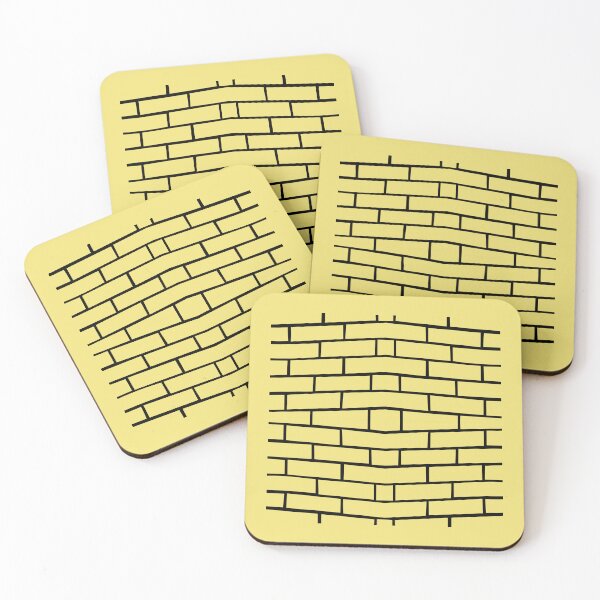 Item preview, Brick Wall Wave Yellow on Black Repeat 5748 designed and sold by Art in My Loft.