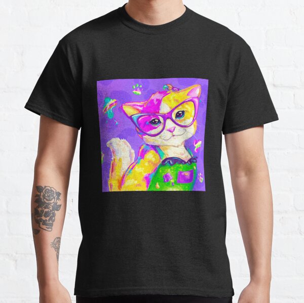 Artist Tabby Cat in Glasses Classic T-Shirt