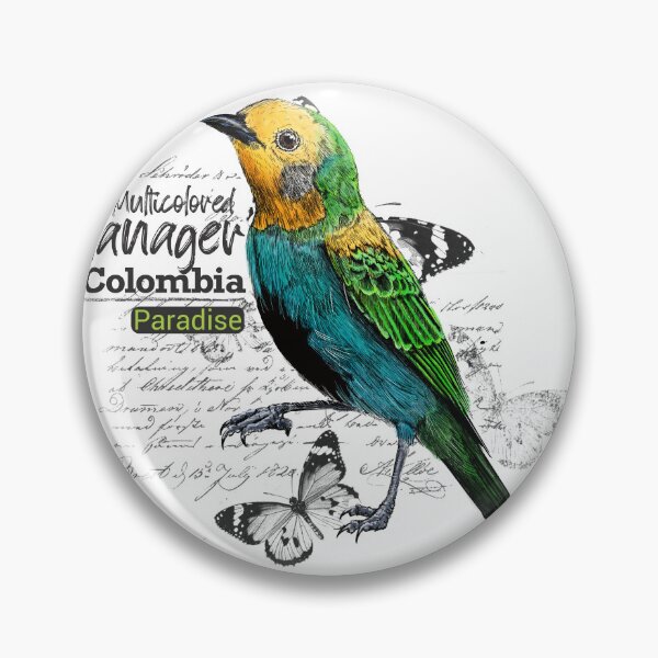 Item preview, Multicolored Tanager, an endemic and vulnerable species of Colombian forests designed and sold by plumasycantos.