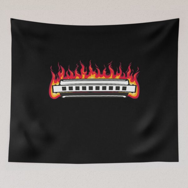 Item preview, Harmonica Flame Instrument Blues designed and sold by MooonTees.