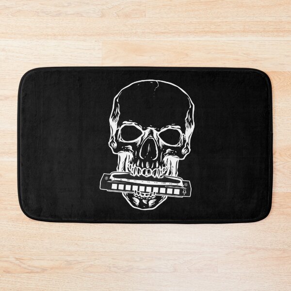 Item preview, Harmonica Skull Instrument Blues designed and sold by MooonTees.