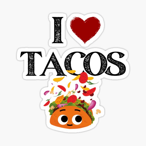 Item preview, I love Tacos cute and funny designed and sold by PolyroseDesign.