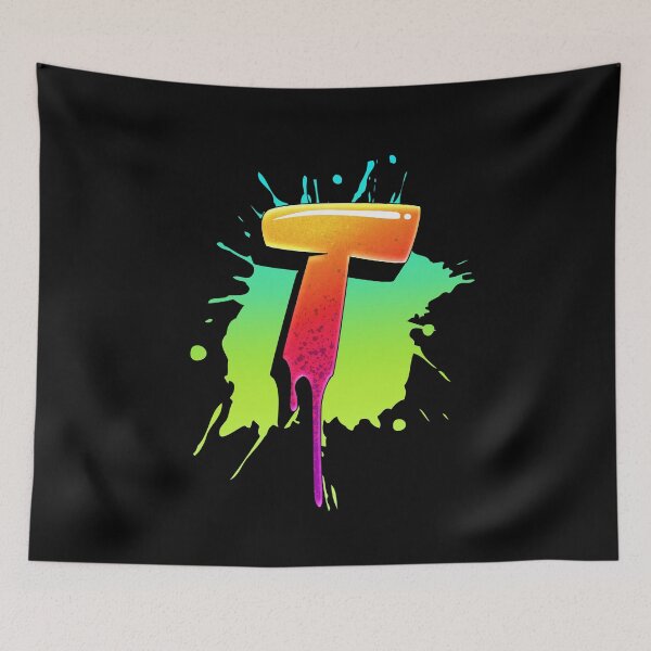 Item preview, Graffiti Letters T Letter Colorful Paint Splash Style designed and sold by ToTheNextLetter.