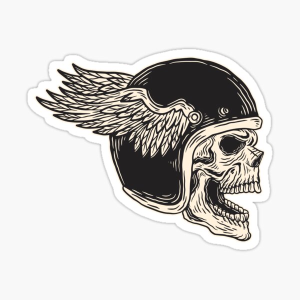 "Skull helmet" Sticker for Sale by aubstore Redbubble