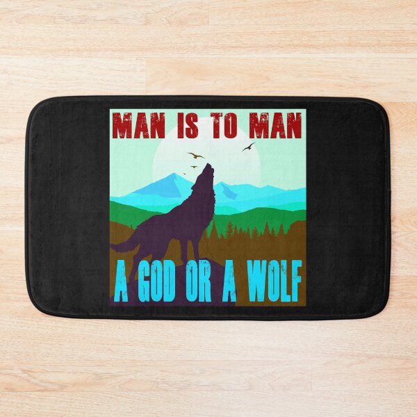 Item preview, Man is to Man a God or a Wolf - Retro Colors 9 designed and sold by Art-by-Geoff.
