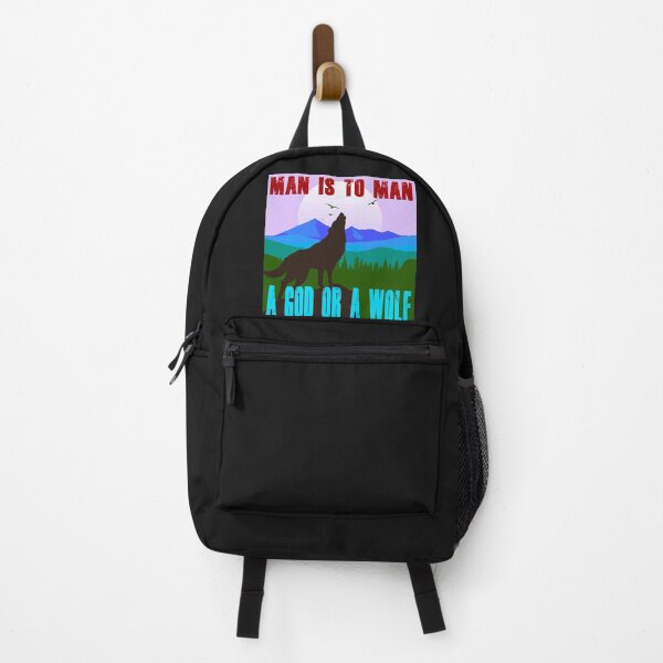 Item preview, Man is to Man a God or a Wolf - Retro Colors 10 designed and sold by Art-by-Geoff.