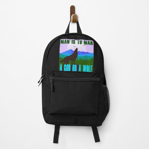 Item preview, Man is to Man a God or a Wolf - Retro Colors 11 designed and sold by Art-by-Geoff.