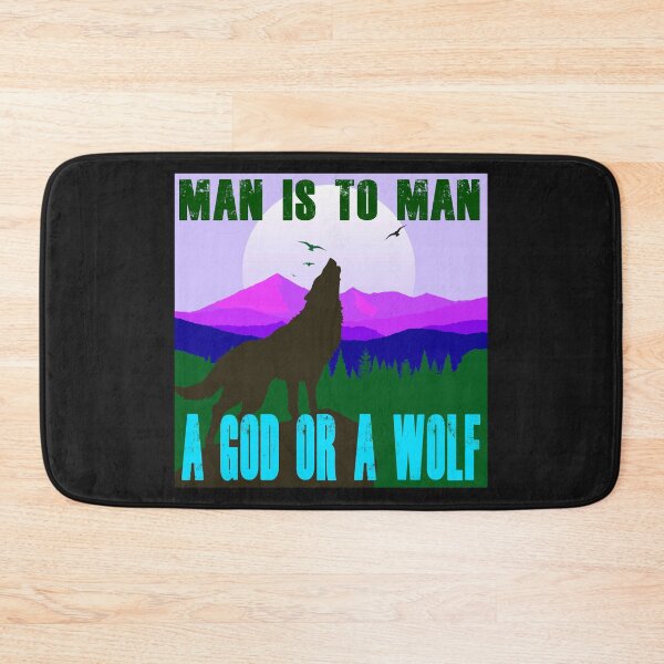 Item preview, Man is to Man a God or a Wolf - Retro Colors 12 designed and sold by Art-by-Geoff.