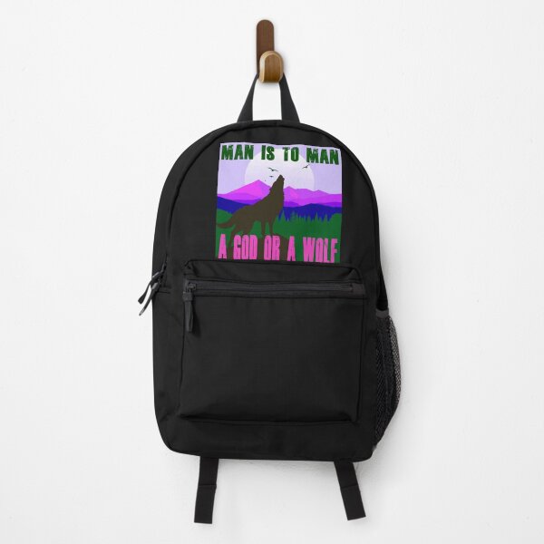 Item preview, Man is to Man a God or a Wolf - Retro Colors 13 designed and sold by Art-by-Geoff.
