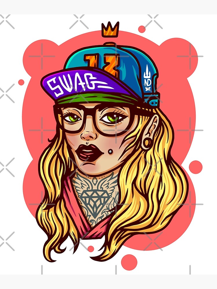 "Hype swag girl in snap back" Poster for Sale by nadikr Redbubble