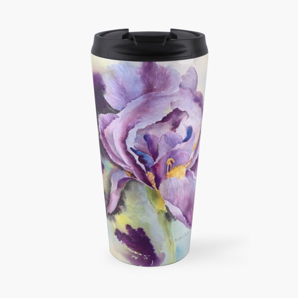 Wild iris patttern Travel Coffee Mug