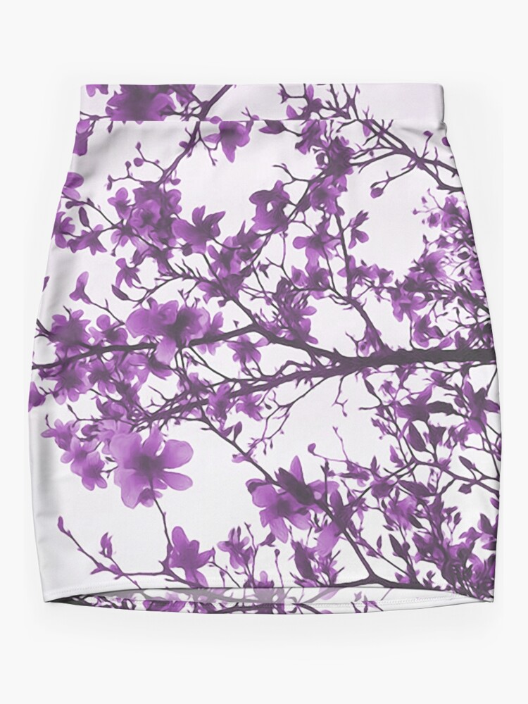 Disover Purple Flowers in Bloom Mini Skirt