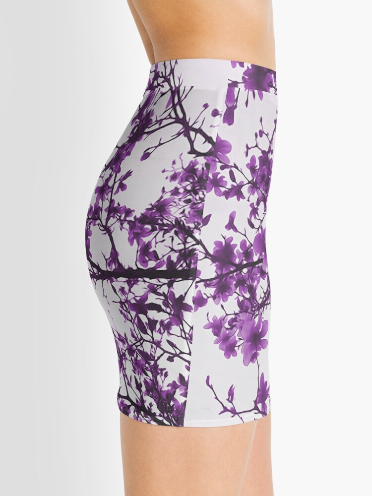 Discover Purple Flowers in Bloom Mini Skirt