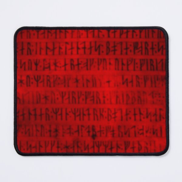Item preview, fuzzy red runes designed and sold by Odinist.