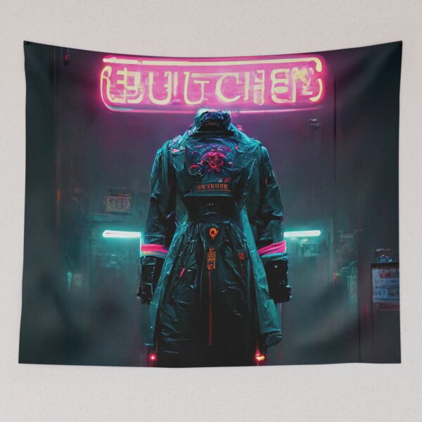 Item preview, Beheaded Cyberpunk Neon Butcher designed and sold by CyberStreetArt.