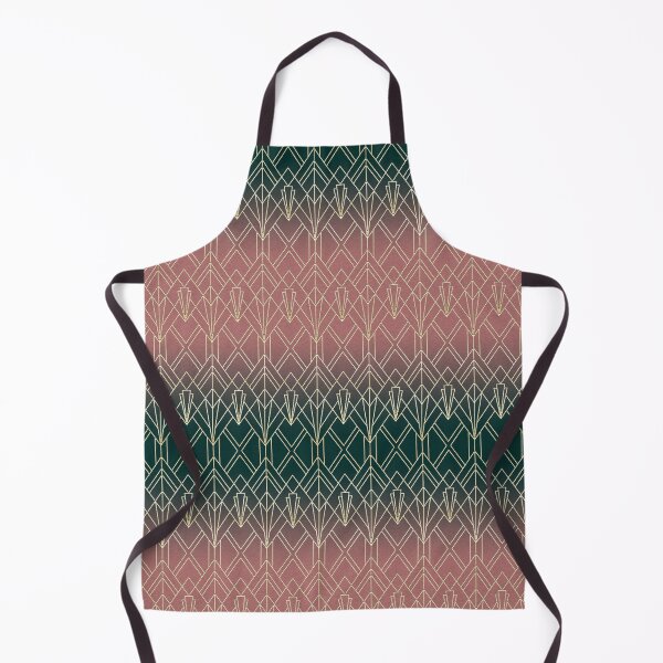 Item preview, Art Deco Geometric Pattern - Gold over Peach & Emerald designed and sold by JadeRyder.