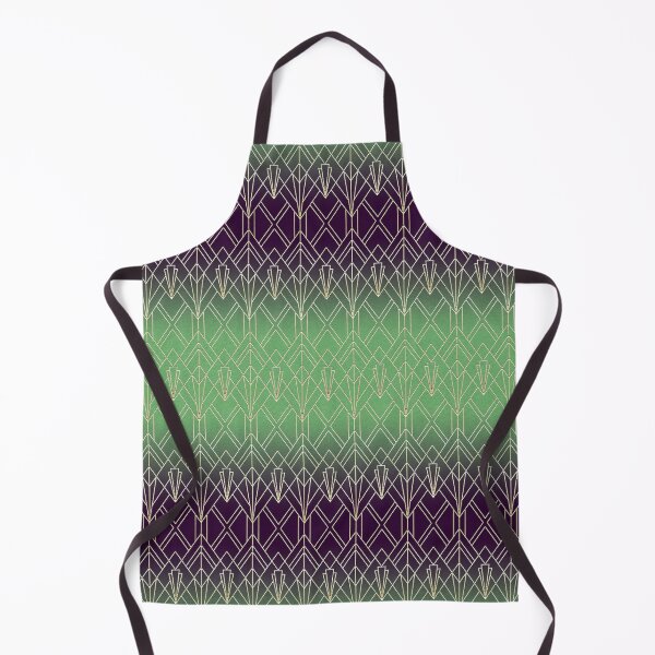 Item preview, Art Deco Geometric Pattern - Gold over Lime & Amethyst designed and sold by JadeRyder.
