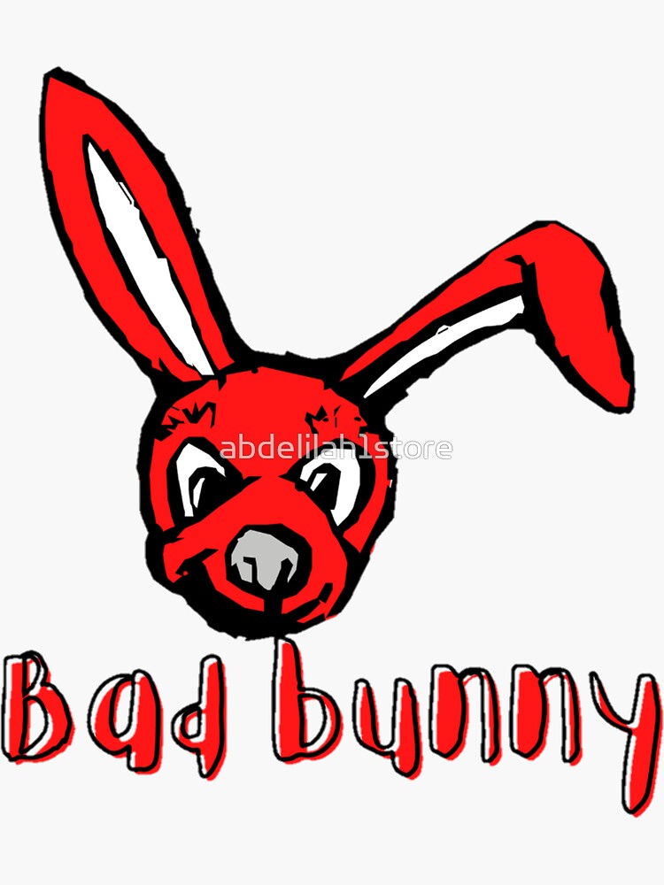 Bad Rabbit Bad Bunny Logo Naughty Bunny Angry Bunny Sticker For Sale By Abdelilah1store 