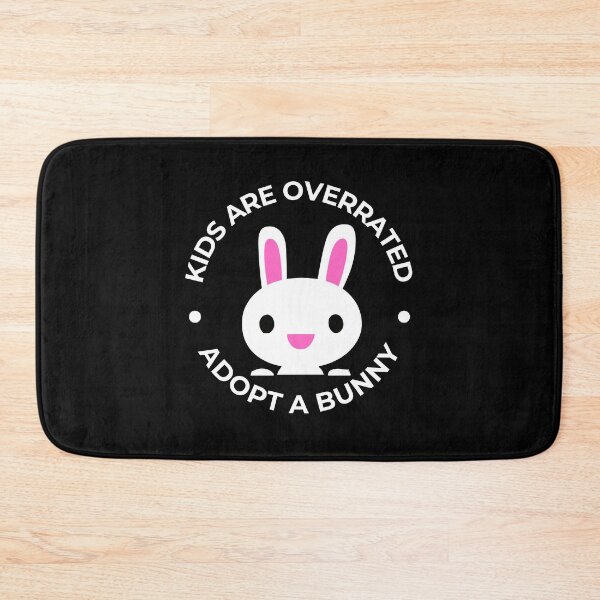 Item preview, Kids Are Overrated Adopt A Bunny White Bunny Logo designed and sold by McThingummy.