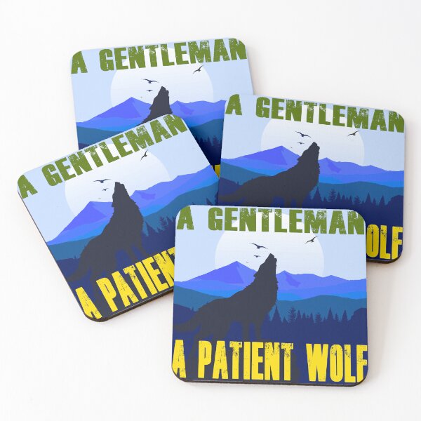 Item preview, A Gentleman is a Patient Wolf - Retro Colors 3 designed and sold by Art-by-Geoff.