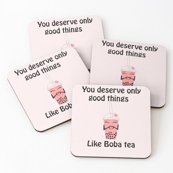 Aperçu de l'œuvre Pink Boba Tu ne mérites que de bonnes choses créée et vendue par TheFoxyWolfShop.