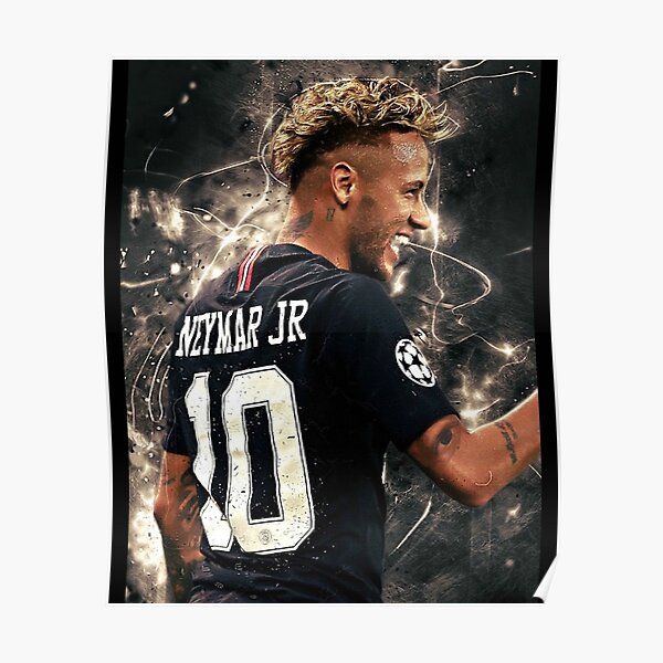 Neymar Jr Back Signed Brazil 2018 Shirt With Fan Style Numbers: 2016 Style  In Hero Frame: Option 1