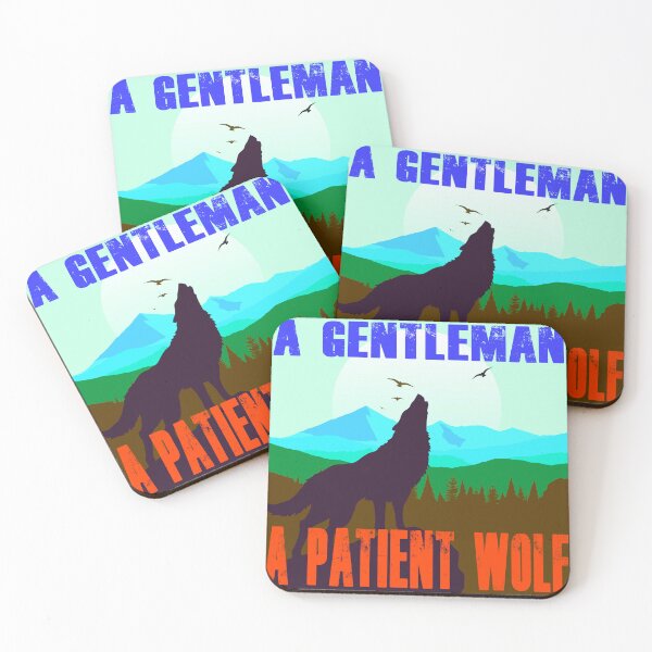 Item preview, A Gentleman is a Patient Wolf - Retro Colors 6 designed and sold by Art-by-Geoff.