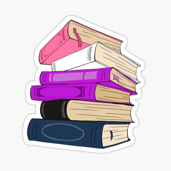 Book Stack Sticker – the pretty pink studio