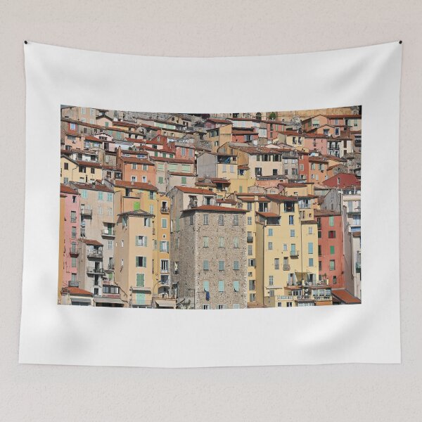 Item preview, Colorful buildings in Menton France cityscape designed and sold by goceris.