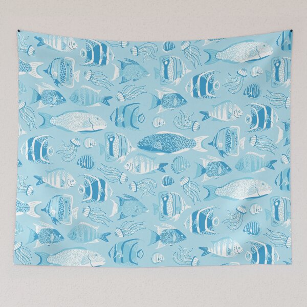 Item preview, Light Blue Funky Fishes designed and sold by Carolina Diaz.