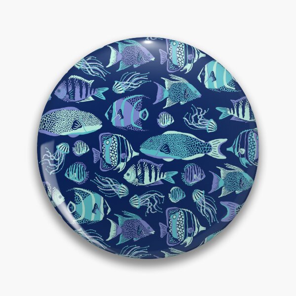 Item preview, Navy Blue Funky Fishes designed and sold by Carolina Diaz.