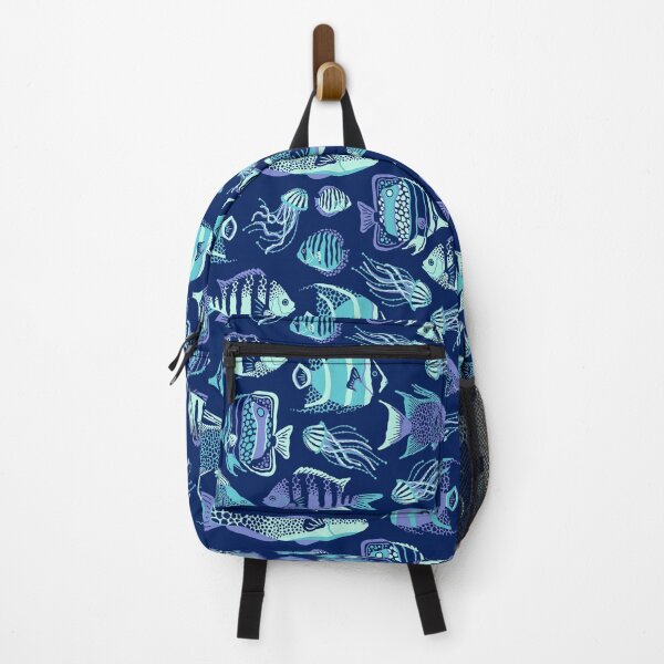 Item preview, Navy Blue Funky Fishes designed and sold by Carolina Diaz.