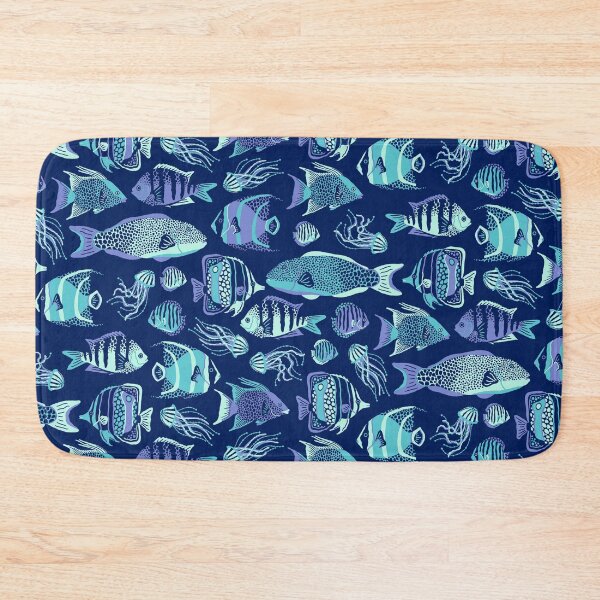 Item preview, Navy Blue Funky Fishes designed and sold by Carolina Diaz.