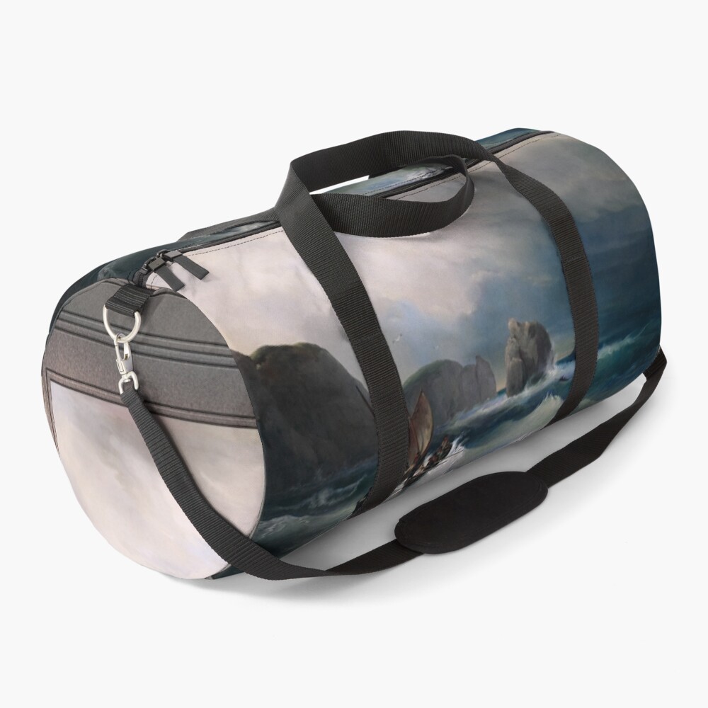 Rough Sea with Ships by Théodore Gudin - A Journey Of Courage 2 Rough Sea with Ships by Théodore Gudin Remastered Xzendor7 Classical Art Old Masters Reproductions Duffle Bag