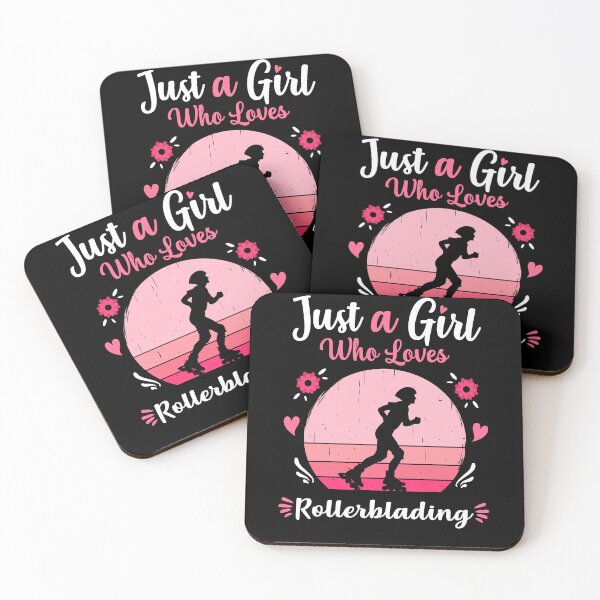 Item preview, Just A Girl Who Loves Rollerblading Pink Retro Vintage gift idea designed and sold by HN-ART.