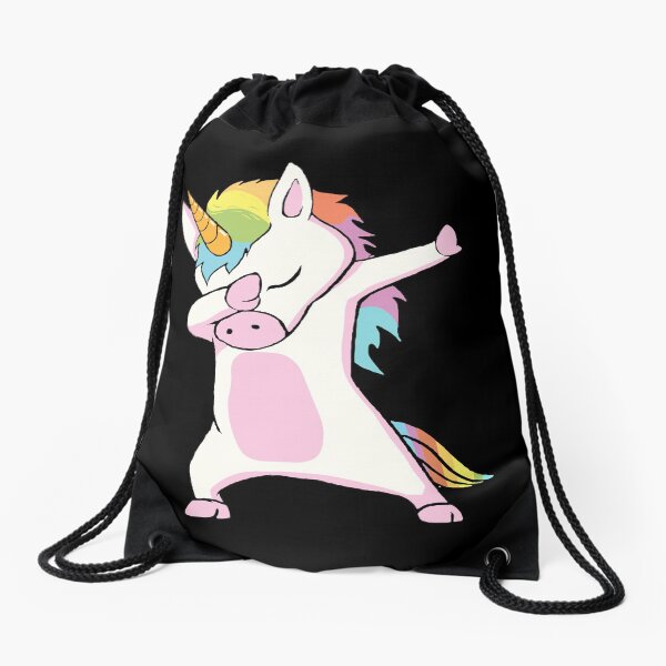 Dabbing Unicorn Shirt Drawstring Bag
