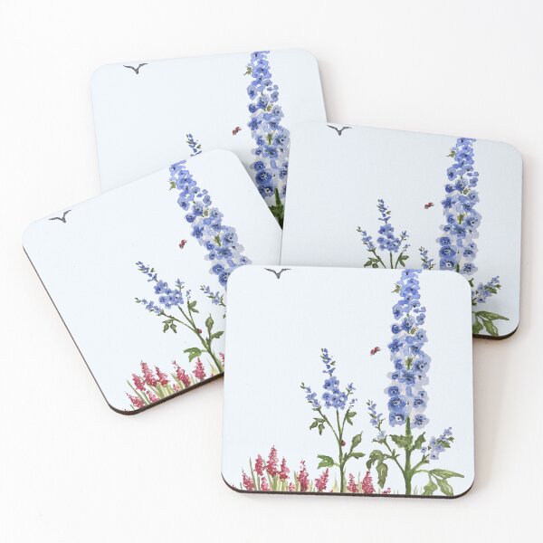 Item preview, Larkspur Garden Watercolor designed and sold by KimberlyShawArt.