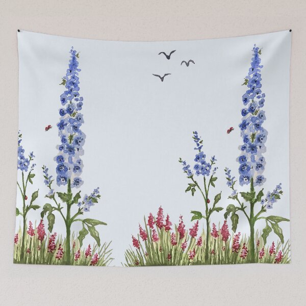 Item preview, Larkspur Garden Watercolor designed and sold by KimberlyShawArt.